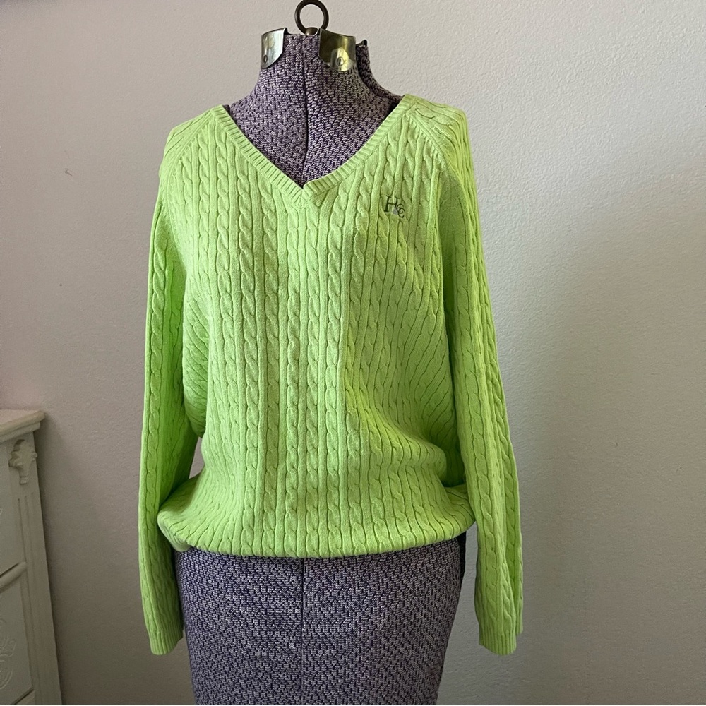 Y2K green golf sweater